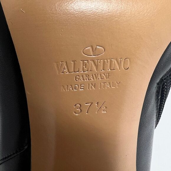 Valentino Garavani Black Rockstud Leather Ankle Boots – Size 37.5 - Picture 8 of 10